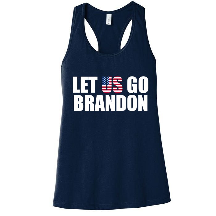 Let Us Go Brandon, Funny Anti Biden Chant Let's Go Brandon Women's Racerback Tank