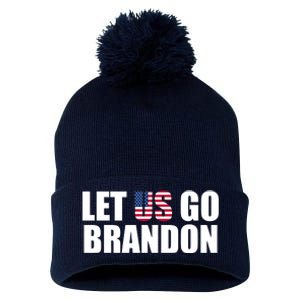 Let Us Go Brandon, Funny Anti Biden Chant Let's Go Brandon Pom Pom 12in Knit Beanie