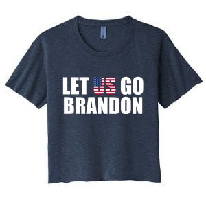 Let Us Go Brandon, Funny Anti Biden Chant Let's Go Brandon Women's Crop Top Tee