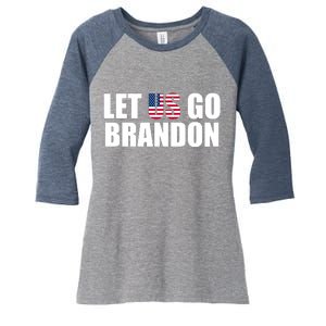 Let Us Go Brandon, Funny Anti Biden Chant Let's Go Brandon Women's Tri-Blend 3/4-Sleeve Raglan Shirt