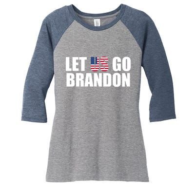 Let Us Go Brandon, Funny Anti Biden Chant Let's Go Brandon Women's Tri-Blend 3/4-Sleeve Raglan Shirt