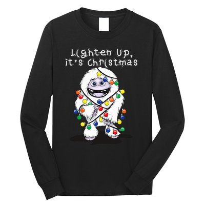 Lighten Up Its Christmas Yeti Abominable Snowman Bigfoot Long Sleeve Shirt