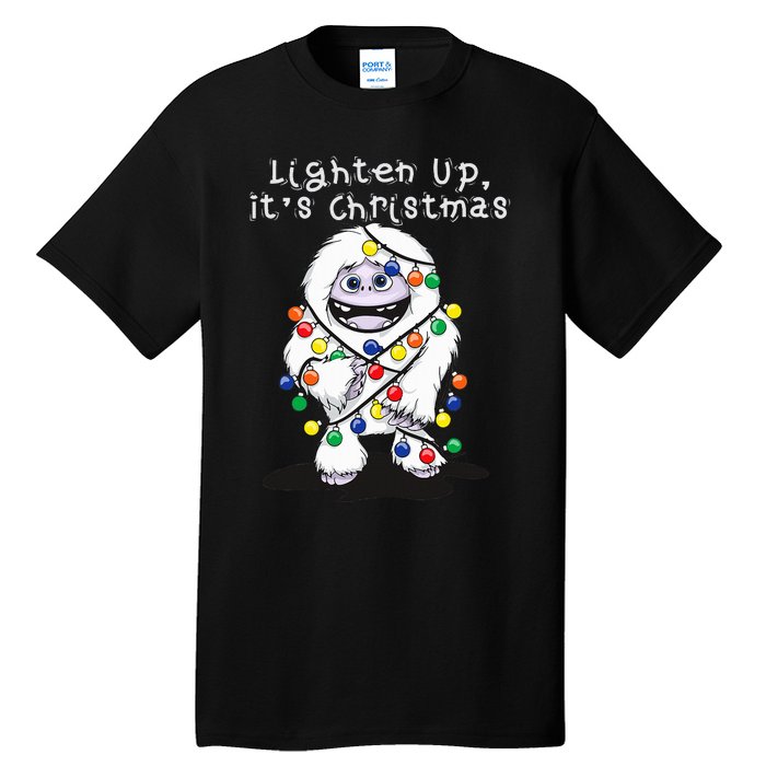 Lighten Up Its Christmas Yeti Abominable Snowman Bigfoot Tall T-Shirt