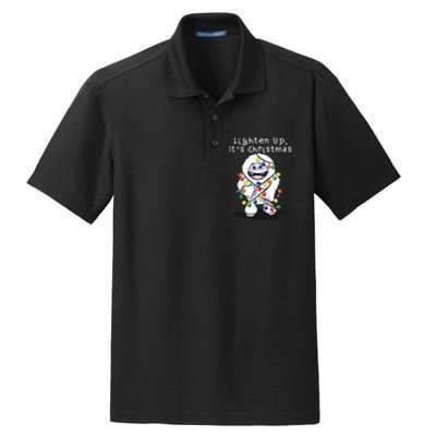 Lighten Up Its Christmas Yeti Abominable Snowman Bigfoot Dry Zone Grid Polo