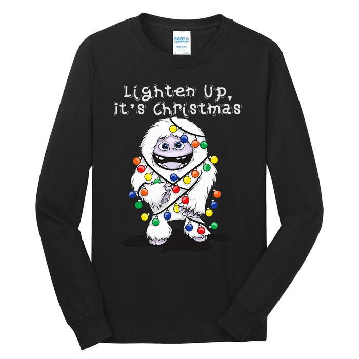 Lighten Up Its Christmas Yeti Abominable Snowman Bigfoot Tall Long Sleeve T-Shirt