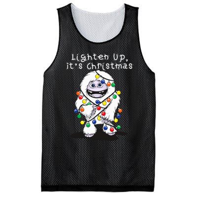 Lighten Up Its Christmas Yeti Abominable Snowman Bigfoot Mesh Reversible Basketball Jersey Tank