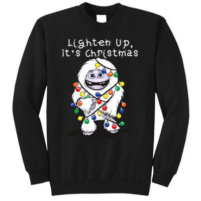 Lighten Up Its Christmas Yeti Abominable Snowman Bigfoot Tall Sweatshirt