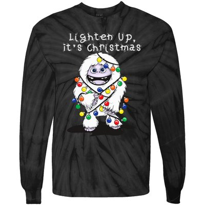 Lighten Up Its Christmas Yeti Abominable Snowman Bigfoot Tie-Dye Long Sleeve Shirt