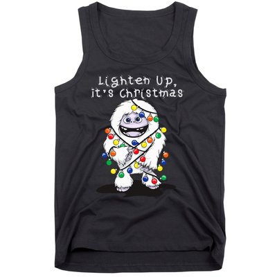 Lighten Up Its Christmas Yeti Abominable Snowman Bigfoot Tank Top