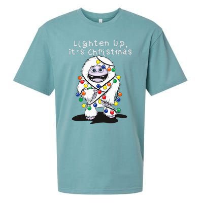 Lighten Up Its Christmas Yeti Abominable Snowman Bigfoot Sueded Cloud Jersey T-Shirt