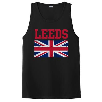 Leeds Union Jack United Kingdom British Flag Vintage Faded Gift PosiCharge Competitor Tank