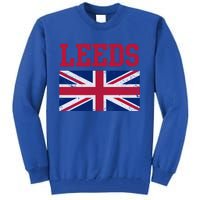 Leeds Union Jack United Kingdom British Flag Vintage Faded Gift Tall Sweatshirt