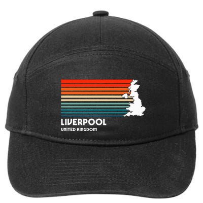 Liverpool United Kingdom Retro Vintage Style Uk Graphic 7-Panel Snapback Hat