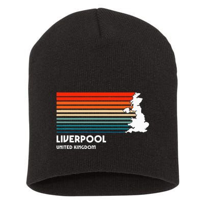 Liverpool United Kingdom Retro Vintage Style Uk Graphic Short Acrylic Beanie