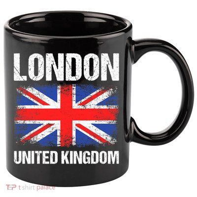 London United Kingdom UK Union Jack England 11oz C Handle Ceramic Mug