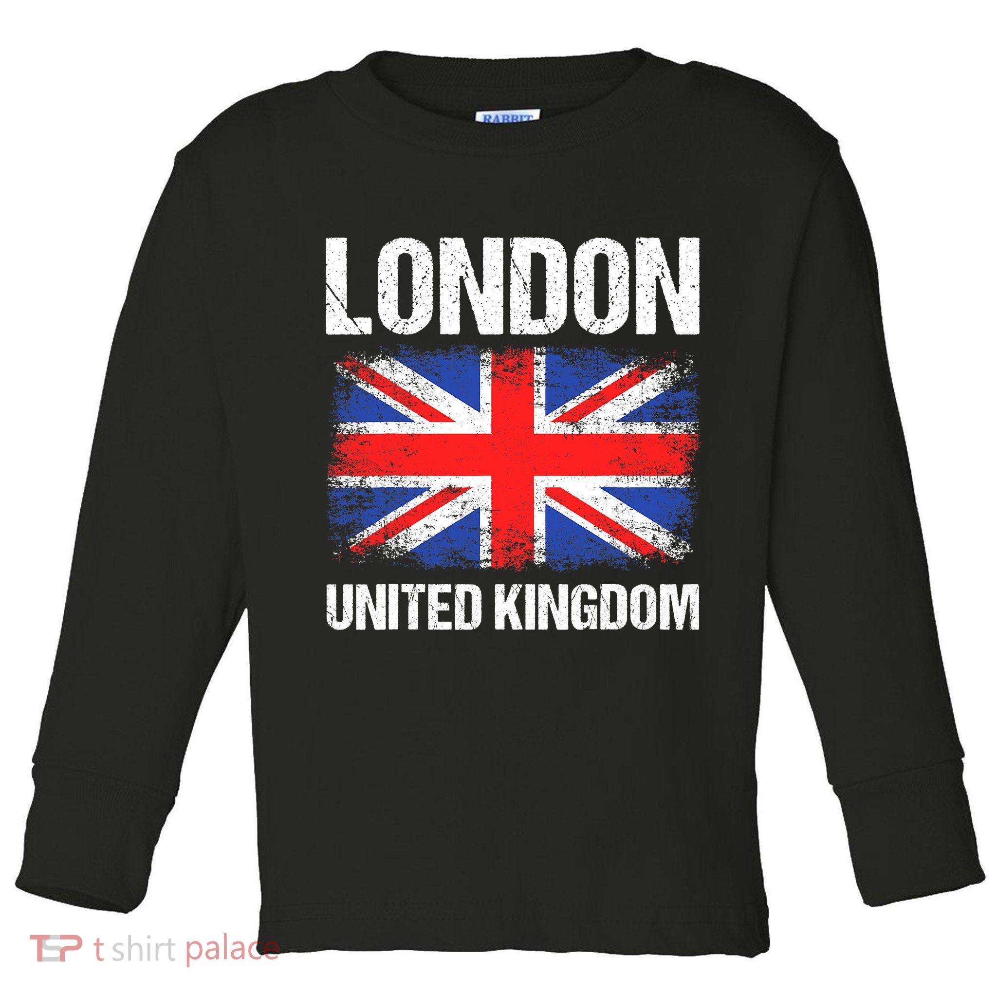 London United Kingdom UK Union Jack England Toddler Long Sleeve Shirt