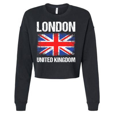 London United Kingdom UK Union Jack England Cropped Pullover Crew