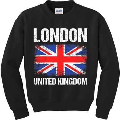 London United Kingdom UK Union Jack England Kids Sweatshirt