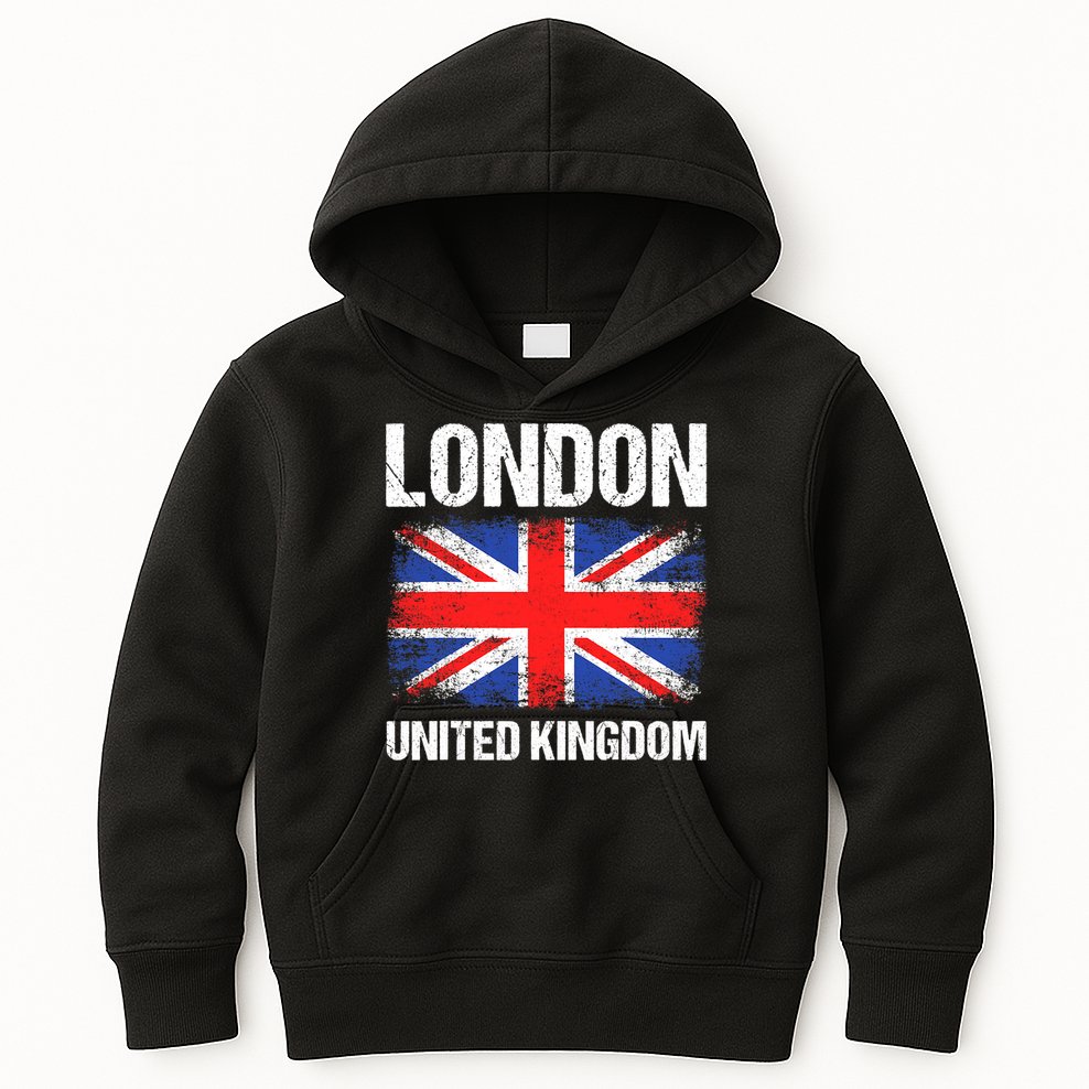 London United Kingdom UK Union Jack England Kids Hoodie