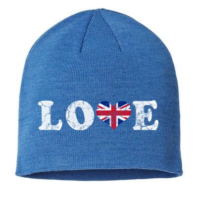 Love United Kingdom Union Jack Flag Heart Family Home Gift Sustainable Beanie