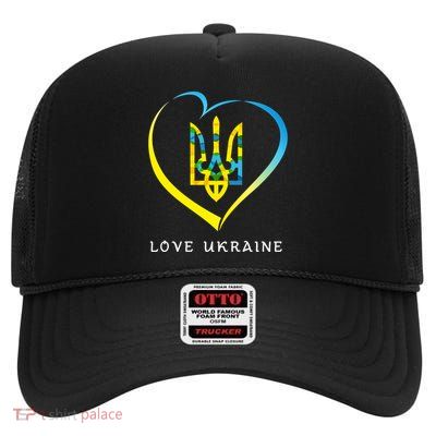 Love Ukrainian High Crown Mesh Back Trucker Hat