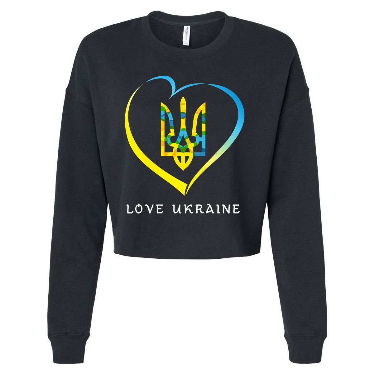 Love Ukrainian Cropped Pullover Crew