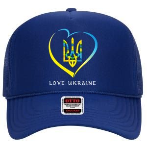 Love Ukrainian High Crown Mesh Back Trucker Hat