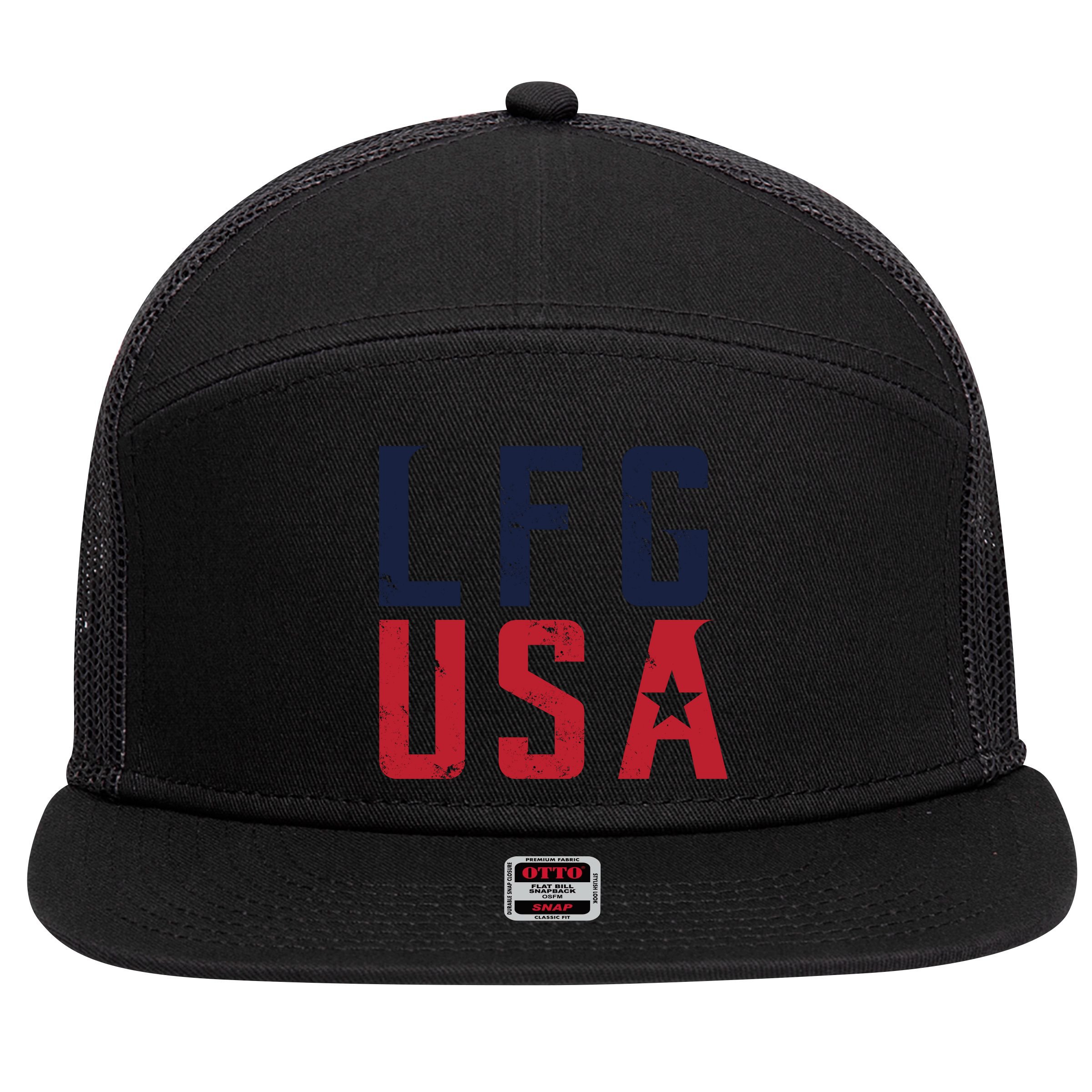 LFG USA 7 Panel Mesh Trucker Snapback Hat