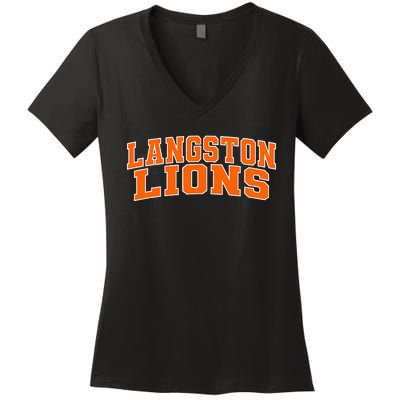 Langston University Lions Women's V-Neck T-Shirt