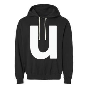 Letter U Lower Case Alphabet Matching Halloween ABC Garment-Dyed Fleece Hoodie