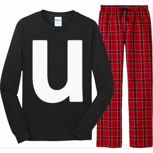 Letter U Lower Case Alphabet Matching Halloween ABC Long Sleeve Pajama Set