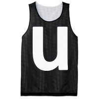 Letter U Lower Case Alphabet Matching Halloween ABC Mesh Reversible Basketball Jersey Tank