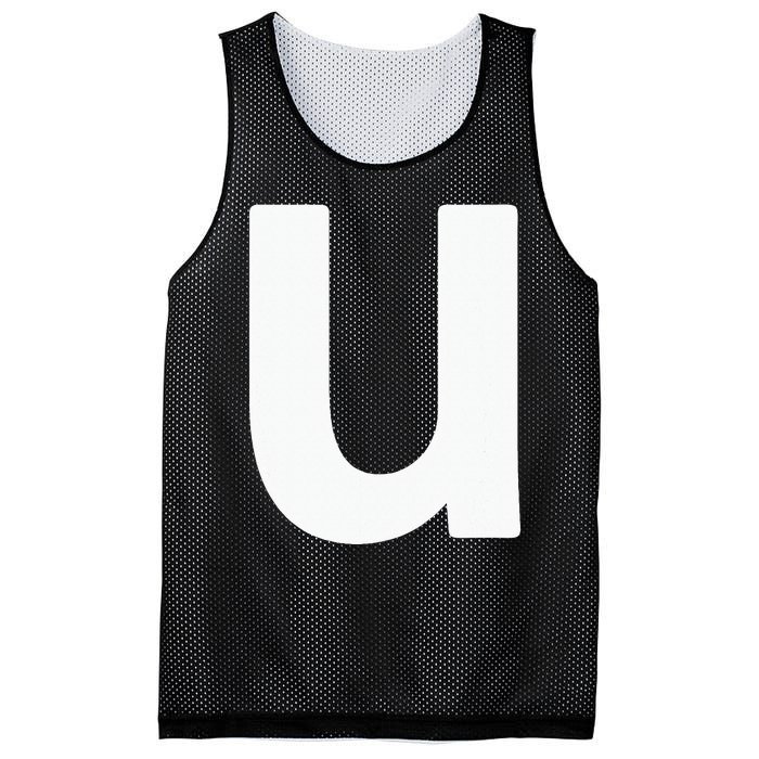 Letter U Lower Case Alphabet Matching Halloween ABC Mesh Reversible Basketball Jersey Tank