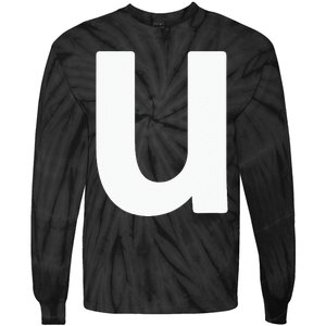 Letter U Lower Case Alphabet Matching Halloween ABC Tie-Dye Long Sleeve Shirt