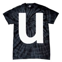 Letter U Lower Case Alphabet Matching Halloween ABC Tie-Dye T-Shirt