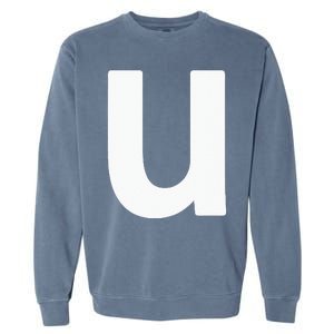 Letter U Lower Case Alphabet Matching Halloween ABC Garment-Dyed Sweatshirt