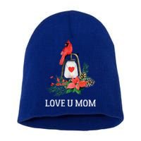 Love U Mom Red Cardinal Bird Mothers Day Cool Gift Short Acrylic Beanie