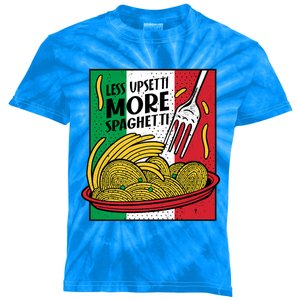 Less Upsetti More Spaghett Italy National Spaghetti Day Gift Kids Tie-Dye T-Shirt