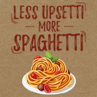 Less Upsetti More Spaghetti Pasta Lover Cotton Canvas Backpack