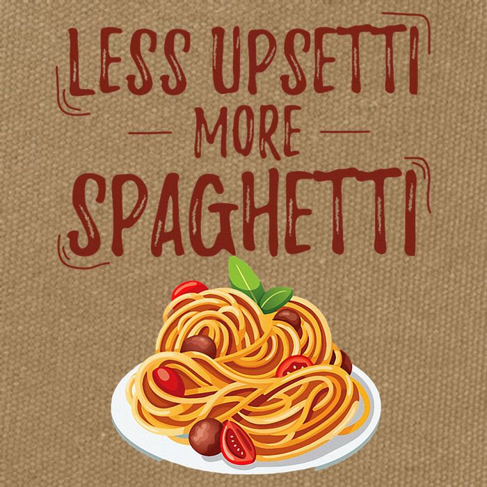 Less Upsetti More Spaghetti Pasta Lover Cotton Canvas Backpack