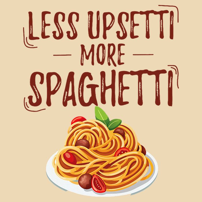 Less Upsetti More Spaghetti Pasta Lover Drawstring Bag