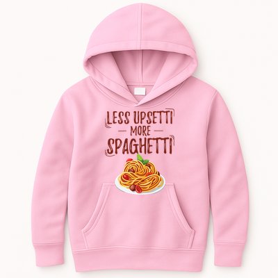 Less Upsetti More Spaghetti Pasta Lover Kids Hoodie