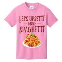 Less Upsetti More Spaghetti Pasta Lover Kids T-Shirt