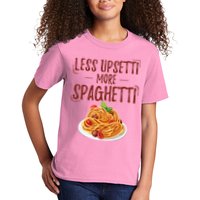 Less Upsetti More Spaghetti Pasta Lover Kids T-Shirt