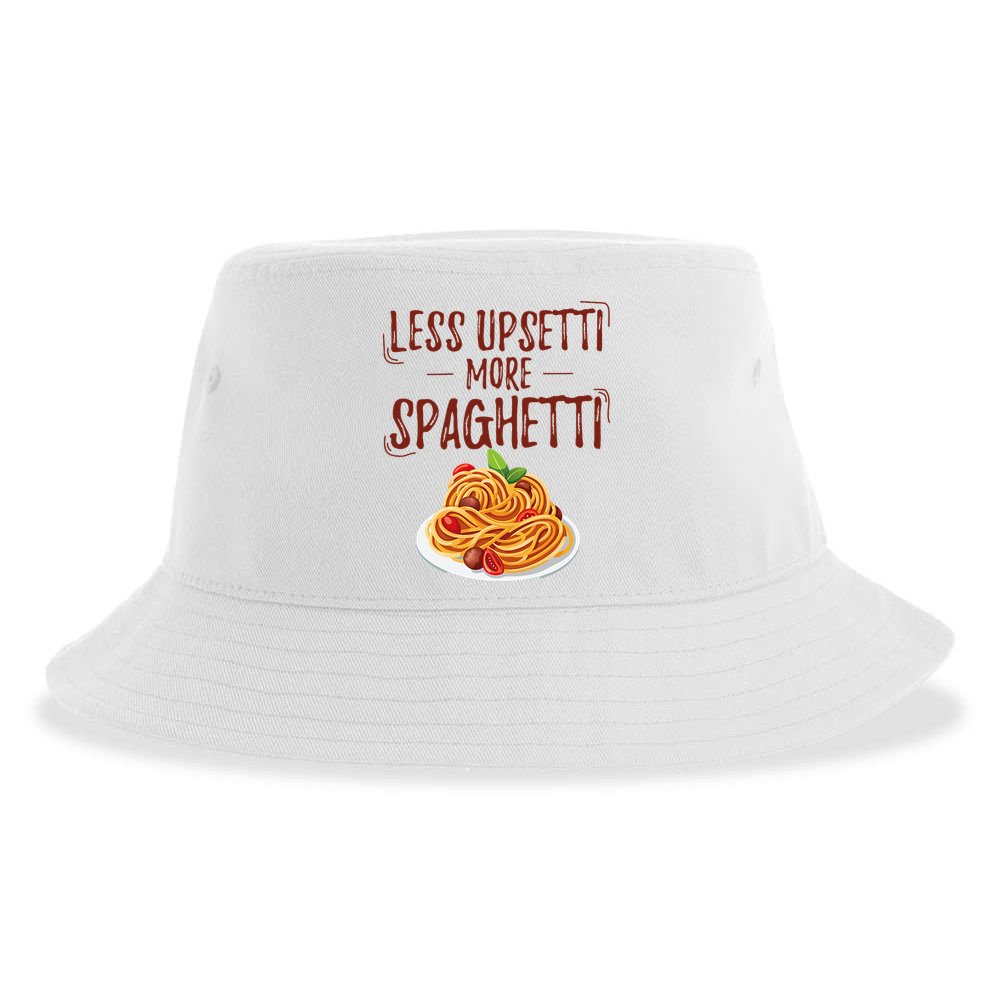 Less Upsetti More Spaghetti Pasta Lover Sustainable Bucket Hat