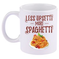Less Upsetti More Spaghetti Pasta Lover 11oz C Handle Ceramic Mug
