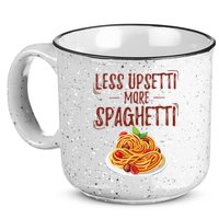 Less Upsetti More Spaghetti Pasta Lover 15oz Campfire Ceramic Mug