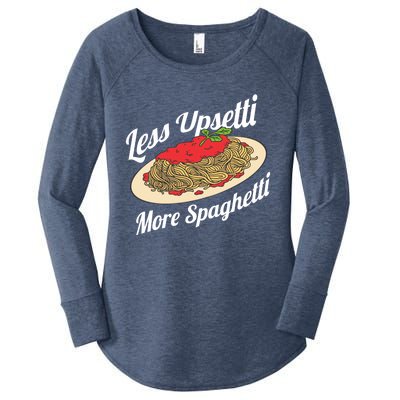 Less Upsetti More Spaghetti Funny Spaghetti Pasta Gift Cute Gift Women's Perfect Tri Tunic Long Sleeve Shirt