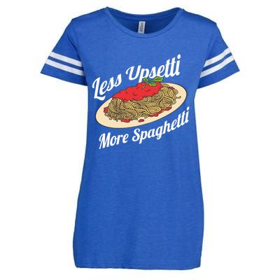 Less Upsetti More Spaghetti Funny Spaghetti Pasta Gift Cute Gift Enza Ladies Jersey Football T-Shirt