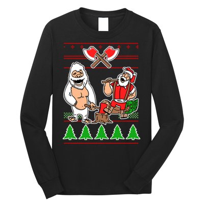 Lumberjack Santa Ugly Christmas Sweater Long Sleeve Shirt